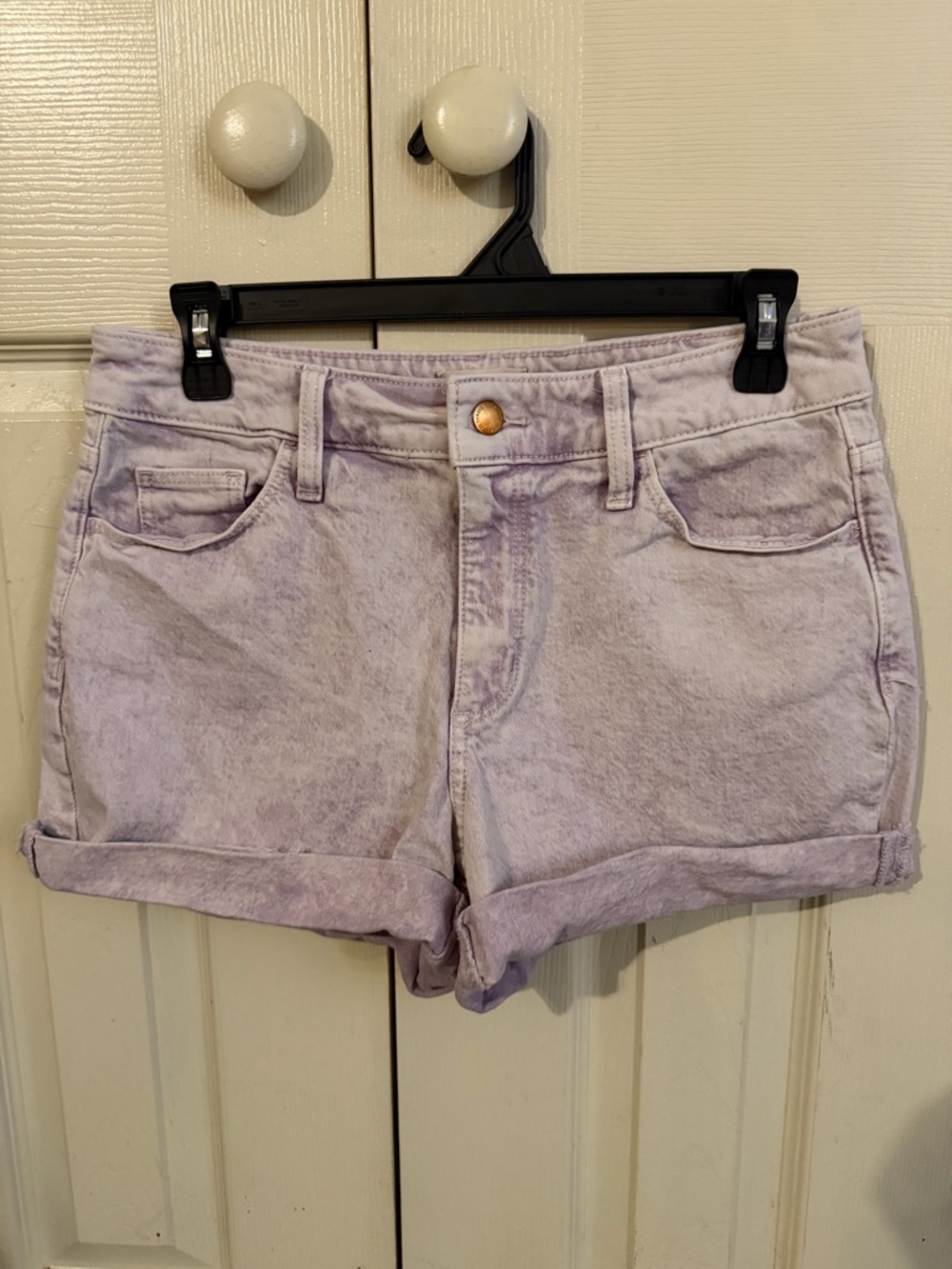 Universal Thread Lavender Wash Denim Roll-Cuff Shorts